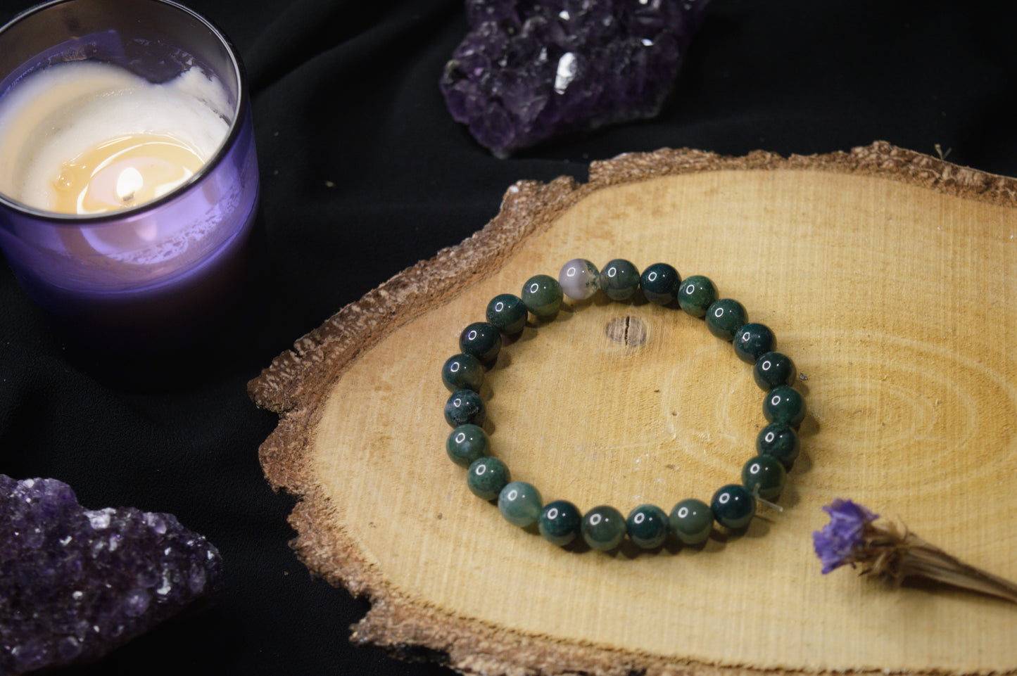 Bracelet - Gestion - Agate Aquatique (Agate mousse)