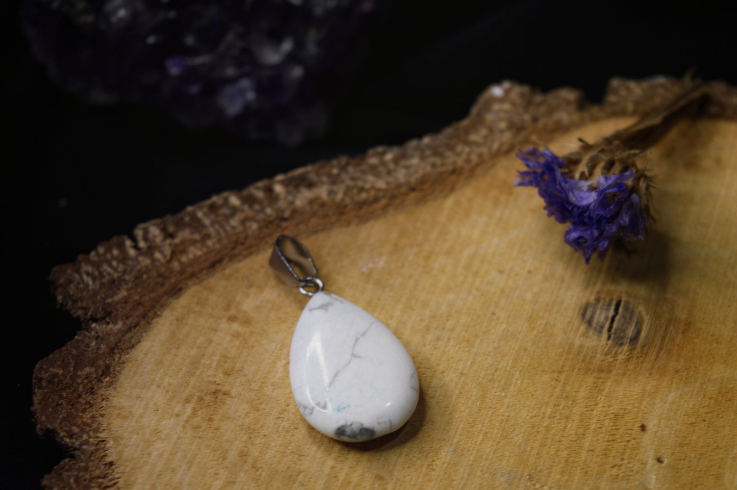 Pendentif - Sérénité - Howlite Blanche